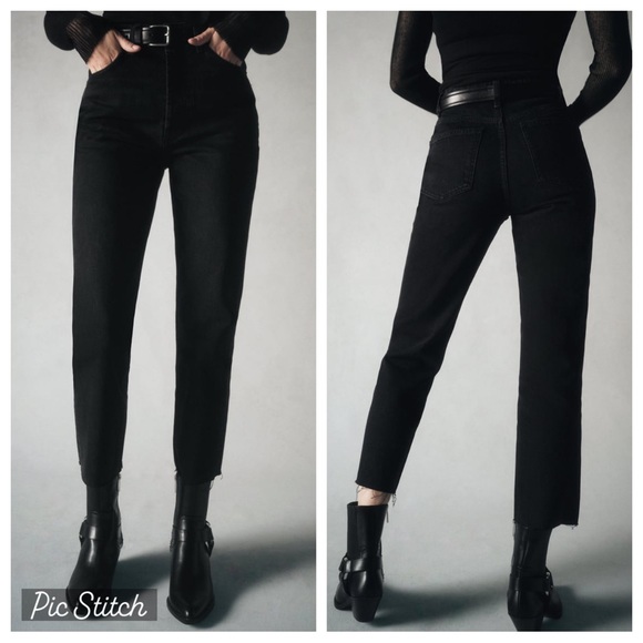 Zara Jeans Zara Trf Black Denim Straight Jeans Poshmark